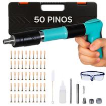 Pistola Fixação Ação Direta Finca Pinos 50 Pregos EPI Com Maleta