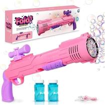 Pistola Fold Bubble Gun Rosa - Brinquedo Bolha