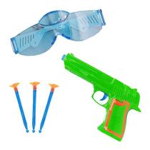 Pistola lança dardos c/ óculos de proteção brinquedo