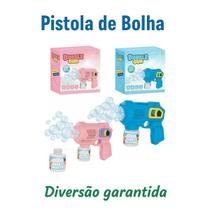 Pistola LED infantil lança bolhas bolhas de sabão infantil brinquedo ROSA