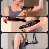 Pistola Massageadora 3 em 1 com Alça 12 Níveis de Intensidade, 4 Cabeçotes e Painel Digital - Genér