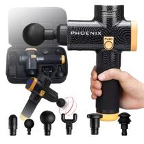 Pistola Massageadora Phoenix A2 Profissional 20 Velocidades 6 Ponteiras