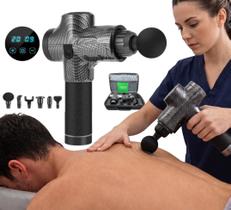 Pistola Massageadora Profissional Semelhante Phoenix Elétrica Liberação Miofascial 30 Velocidades e 6 Ponteiras de Massagem Pistola Massageadora Profissional Semelhante Phoenix Elétrica Liberação Miofascial 30 Velocidades e 6 Ponteiras de Massagem