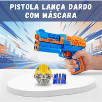 Pistola Nerf Com Mascara Brinquedo Arma Arminha Nerf Lança Dardos Infantil