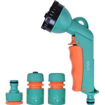 Pistola Para Mangueira 6 Jatos Kit Com 4 Peças Engate Rapido Pistola Para Mangueira 6 Jatos Kit Com 4 Peças Engate Rapido