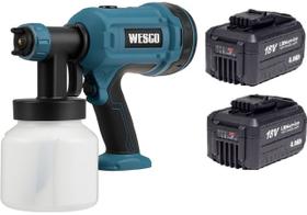 Pistola Para Pintura 18v 2 Bateria 4ah Wesco WS2342.9 Pistola Para Pintura 18v 2 Bateria 4ah Wesco WS2342.9