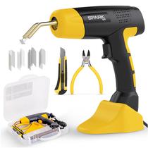 Pistola para Soldar Plásticos 200 Grampos Luz LED 4 Tipos de Grampos Leve e Portátil 110V ou 220V Maleta e Suporte Reparo Profissional Spark