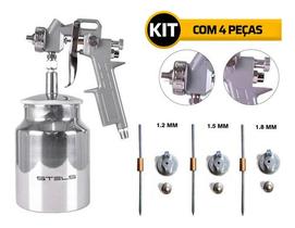 Pistola Pintura Alta Pressão 1000ml C/ 3 Bicos Profissional