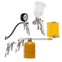 Pistola Pintura Limpeza Calibrador Mangueira Para Compressor 5pç Pistola Pintura Limpeza Calibrador Mangueira Para Compressor 5pç