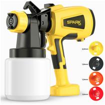 Pistola Pintura Pulverizadora HVLP Elétrica 450W 1000 ML Frente Removível Bico Cobre kit Limpeza 3 Regulagem Jato cabo 3 M Leve SparkBr AMGPI01