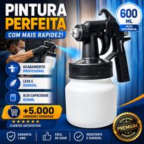Pistola Pulverizadora 600ml Bramix P/ Oficinas E Pintores Profissionais Bico De Precisão