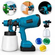 Pistola Pulverizadora de Tinta Pintar Parede 2 Bateria Portatil Spray Eletrico Portatil Recarregável
