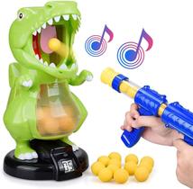 Pistolas de brinquedo de dinossauro para meninos/meninas, jogos de tiro com alvo eletrônico, brinquedos legais de festa com registro de pontuação de LCD 36 bolas de espuma macia, para crianças de 5 anos 6 7 8 9 10+ (arma única) 15,7* 9,8* 7,5 polegad Pistolas de brinquedo de dinossauro para meninos/meninas, jogos de tiro com alvo eletrônico, brinquedos legais de festa com registro de pontuação de LCD 36 bolas de espuma macia, para crianças de 5 anos 6 7 8 9 10+ (arma única) 15,7* 9,8* 7,5 polegad