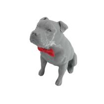 Pitbull Filhote Macho Com Gravata Miniatura Decoração 3D - Br 3D