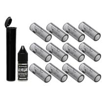 Piteiras de Vidro Caligars Pacote com 12 Cinza 12mm Piteiras de Vidro Caligars Pacote com 12 Cinza 12mm