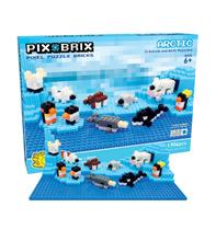 Pix Brix Pixel Art Puzzle Bricks - Animais e Artic Pixel Playscene, 1.906 Peças - Tijolos de Construção Interligados, Criar Cena do Círculo Norte Sem Água ou Cola - Brinquedos de Haste, Idades 6 Plus