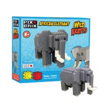 Pix Brix - Wild Kratts Pixel Art Kit - Elefante Africano, 906 Peças - Slide patenteado + Stack Pixel Puzzle Building Bricks, Build & Collect Wild Kratts Animals - Stem Toys, Ages 6 Plus