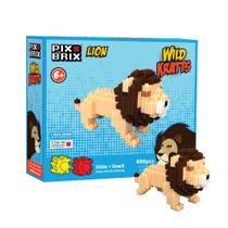 Pix Brix - Wild Kratts Pixel Art Kit - Leão, 498 Peças - Slide patenteado + Stack Pixel Puzzle Construindo tijolos, Construa e Colete Animais Kratts Selvagens - Stem Toys, Ages 6 Plus