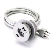 Pix tomada de embutir 2p+t + 1 usb + passa fio 3.650.4350 Pix tomada de embutir 2p+t + 1 usb + passa fio 3.650.4350