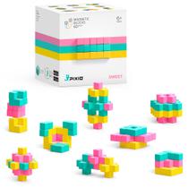 PIXIO Sweet Abstract Series 60 Magnetic Blocks Construction Set with Free App, Stress Relief Building Blocks, Ímãs para Crianças, Pixel Art Desk Toy, Geek Gifts Idea, Abstração 3D