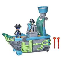 PJ Mascaras Sky Pirate Battleship Pré-Escolar Brinquedo, Playset de Veículo com 2 Action Figures, Lançadores de Projéteis e Mais para Idades 3 e Up