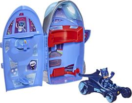 PJ Masks 2-in-1 HQ Playset, Headquarters e Rocket Preschool Toy for Kids Ages 3 and Up, inclui Catboy Action Figure e Cat-Car Vehicle