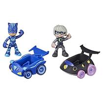 PJ Masks Catboy vs Luna Girl Battle Racers Brinquedo Pré-escolar, Veículo e Figura de Ação Set para Crianças de 3 anos ou mais