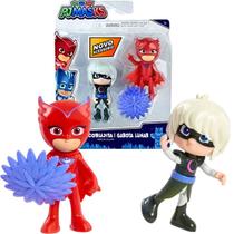 PJ Masks Mini Bonecos Garota Lunar e Corujita - Herói e Vilão - Multikids BR1265