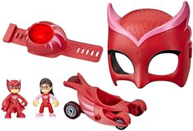 PJ-Masks Owlette Power Pack Conjunto de brinquedos pré-escolares com 2 PJ-Masks-Action-Figures, Veículo, Pulseira e Máscara de Fantasia para Crianças de 3 anos ou mais - PJ Masks