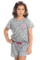 Pjama Juvenil Feminino Cinza Estrelas - Izitex