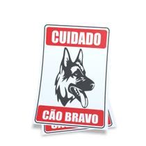 PKit 3 Placas sinalização 15x21cm EM PVC PL(50) - Tema: Cão Bravo