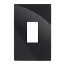 Placa 1 Mod. Vertical Com Suporte 4X2 - Recta Black Gloss Placa 1 Mod. Vertical Com Suporte 4X2 - Recta Black Gloss