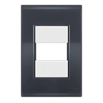 Placa 1 Módulo 4X2 - Tramontina Liz Grafite / Branco Placa 1 Módulo 4X2 - Tramontina Liz Grafite / Branco