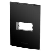 Placa 1 Módulo + Suporte 4X2 - Inova Preto Fosco - 85726 Placa 1 Módulo + Suporte 4X2 - Inova Preto Fosco - 85726