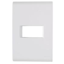 Placa 1 Posto Horizontal 4x2 PVC Branca LIZ TRAMONTINA Placa 1 Posto Horizontal 4x2 PVC Branca LIZ TRAMONTINA