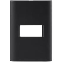 Placa 1 Posto Horizontal Tramontina Giz com Suporte Preto Soft Touch Tramontina