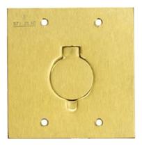 Placa 1 posto tomada 4x4 latão - stamplac