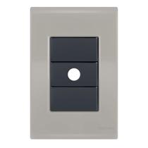 Placa 1 Saída De Fio 4X2 - Tramontina Liz Fendi / Grafite Placa 1 Saída De Fio 4X2 - Tramontina Liz Fendi / Grafite