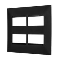 Placa 2+2 Postos Separados 4X4 Preta 618514PT