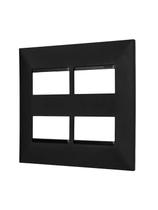 Placa 2+2 postos separados 4x4 preta 618514pt