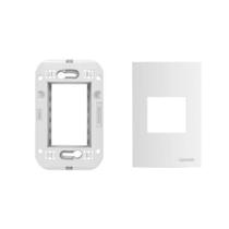 Placa 2 Módulos 4x2 2MJ com Suporte para Instalações Elétricas Branco Soprano