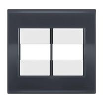 Placa 2 Módulos 4X4 - Tramontina Liz Grafite / Branco
