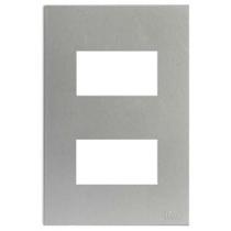 Placa 2 Módulos Separados 4x2 Prata Satin Fosco BRS12429-1PR