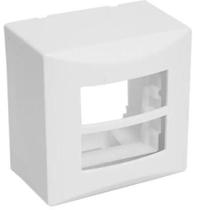 Placa 2 Módulos Separados Com Suporte Sistema X Sobrepor Brava Iriel Branco