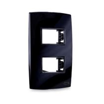 PLACA 2 POSIÇÕES DISTANCIADAS 4x2 PRETO FORCELINE PLACA 2 POSIÇÕES DISTANCIADAS 4x2 PRETO FORCELINE