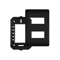 Placa 2 Postos 4x2 Habitat Black Com Suporte Fame Placa 2 Postos 4x2 Habitat Black Com Suporte Fame