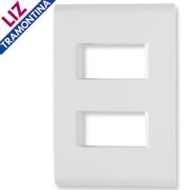 placa 2 postos 4x2 liz branco