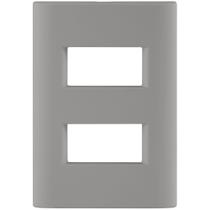 Placa 2 Postos Afastados Tramontina Giz Com Suporte Fendi Soft Touch Tramontina