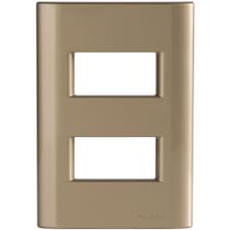 Placa 2 Postos Afastados Tramontina Giz Com Suporte Ouro Metalizado 12 X 8,3 X 2,5 Cm