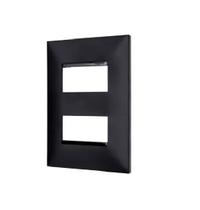 Placa 2 postos separados 4x2 preta 618506pt pial plus +
